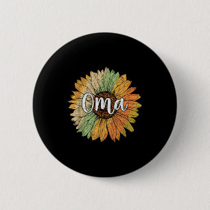 Retro-Sommer-Sonnenblumen-Grafik für Oma Button