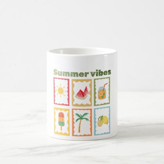 Retro-Sommer-Stimmung-Design Kaffeetasse (Mittel)