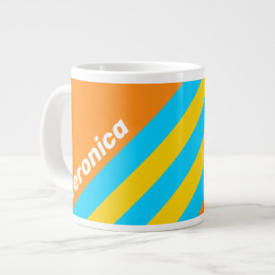 Retro-Sommer-Strand-Streifen mit Namen Jumbo-Tasse