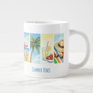 Retro-Sommer-Strand-Vibes-Sublimationsbecher – Vin Jumbo-Tasse