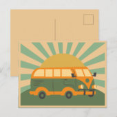 Retro-Sommer-Van Postkarte (Vorne/Hinten)