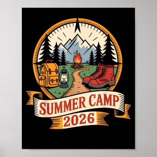 Retro Sommercamp 2026 Leiter Crew Host Smore Poster (Vorne)