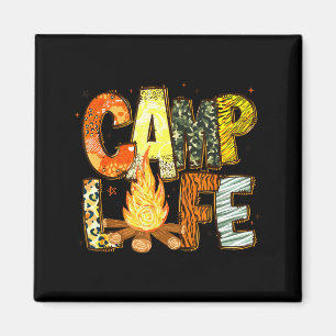 Retro Sommercamp Leben Familie Abenteuer Camping Magnet