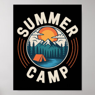 Retro-Sommercamp-Urlaubs-Berg-Camping-Crew Poster