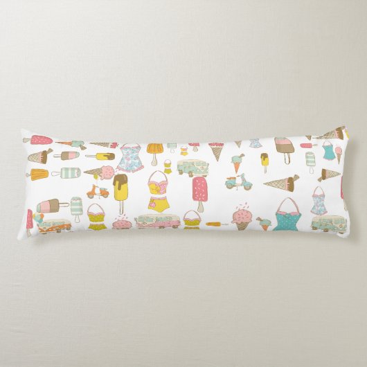 Retro Sommerdekoration für Mädchen, Teens, Dorms T Seitenschläferkissen (Vorderseite)