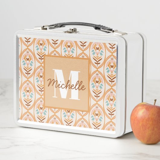 Retro-Sommergarten | Monogramm Lunch Box (Beispiel)