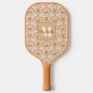 Retro-Sommergarten   Monogramm Pickleball Schläger