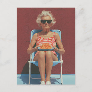 Retro-Sommerstimmung – Porträt einer stilvollen äl Postkarte