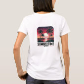 Retro sommertime vibes magenta red sunset palme T-Shirt (Rückseite)