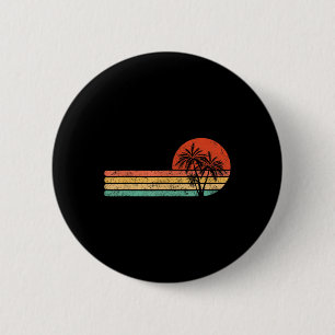 Retro Sommerurlaub Männer Frauen Retro Strand Palm Button