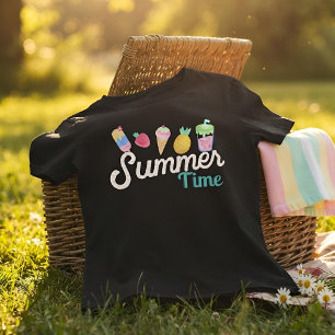 Retro Sommerzeit Groovy Elfenbein aquamarine Typog T-Shirt