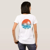 Retro sommerzeitvibes tropische Palmen T-Shirt (Schwarz voll)