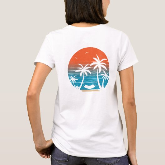 Retro sommerzeitvibes tropische Palmen T-Shirt (Rückseite)