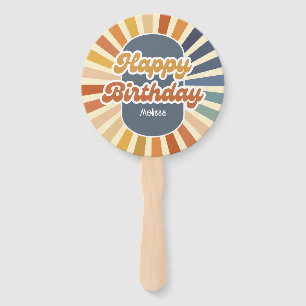 Retro-Sonne Groovy-Welle Alles Gute zum Geburtstag Fächer