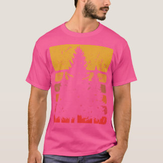 Retro-Sonne Minimalistischer Kiefernbaum Sommer Ca T-Shirt