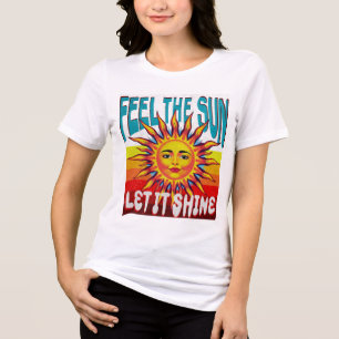 Retro-Sonnen-T-Shirt - Fühle die Sonne, lass sie s Tri-Blend Shirt