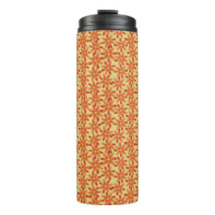 Retro-Sonnenaufgang-Daisy-Blumen-Tumbler in Warmge Thermosbecher