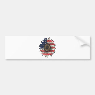 Retro-Sonnenblume 4. Juli USA Autoaufkleber