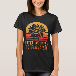 Retro Sonnenblume Auf Vintagen Garten Geblüht T-Shirt