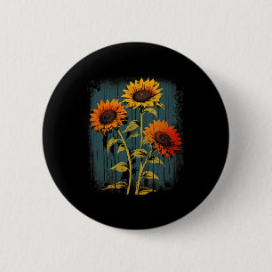 Retro Sonnenblume Boho Hippie Fall Ästhetik #1 Gra Button