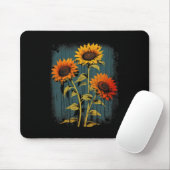 Retro Sonnenblume Boho Hippie Fall Ästhetik #1 Gra Mousepad (Mit Mouse)