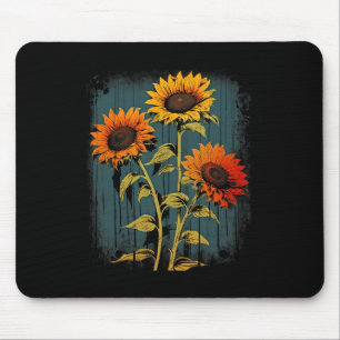Retro Sonnenblume Boho Hippie Fall Ästhetik #1 Gra Mousepad