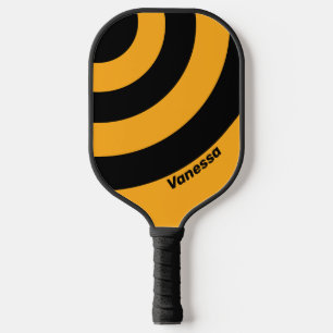 Retro Sonnenblume Brumm Drei Kreis Streifen mit Na Pickleball Schläger