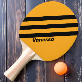 Retro Sonnenblume Buzz Drei Streifen mit Namen Tischtennis Schläger