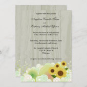 Retro Sonnenblume Feierliche Hochzeit Einladung (Vorne/Hinten)