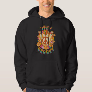 Retro-Sonnenblume Hippie Bleib Groovy Positiver Ge Hoodie