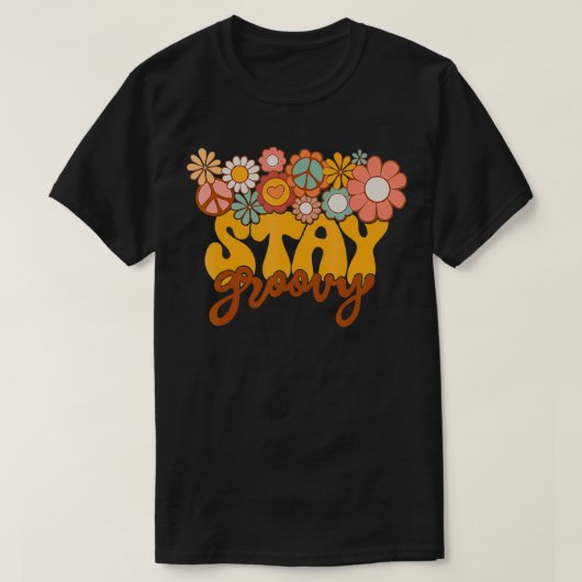 Retro Sonnenblume Hippie Bleibe Groovy Positive Mi T-Shirt (Design vorne)