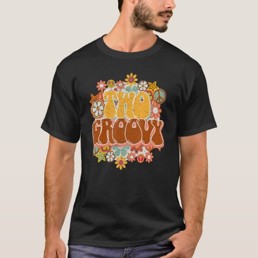 Retro Sonnenblume Hippie zwei Groovy positive Mind T-Shirt (Vorderseite)