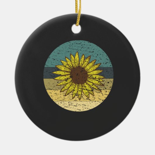 Retro-Sonnenblume Keramik Ornament (Vorne)