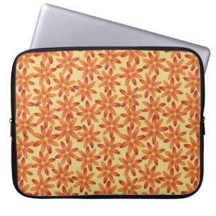 Retro-Sonnenblumen-Daisy-Blumenmuster in warmem Ge Laptopschutzhülle