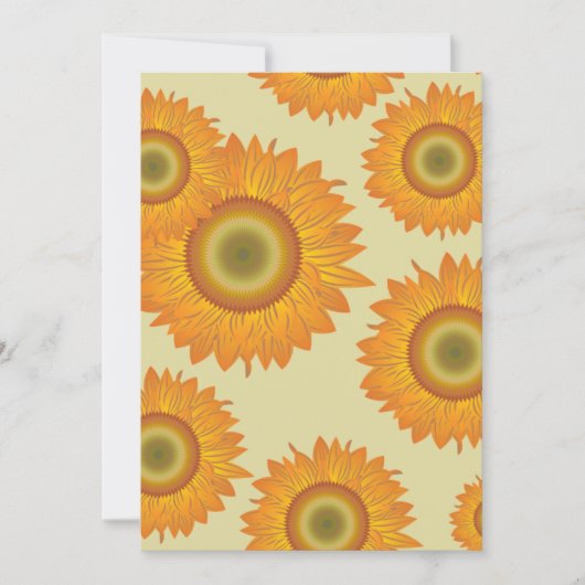 Retro Sonnenblumen Einladung (Vorderseite)