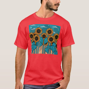 Retro Sonnenblumen Garten Vintag Sonnenblumen T-Shirt