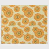Retro Sonnenblumen Geschenkpapier (Flach)