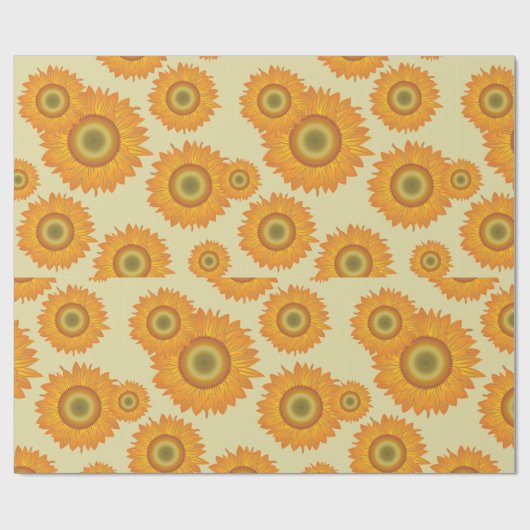 Retro Sonnenblumen Geschenkpapier (Flach)
