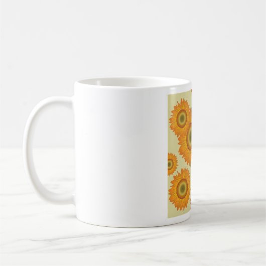 Retro Sonnenblumen Kaffeetasse (Links)