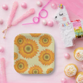 Retro Sonnenblumen Pappteller (Party)