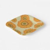 Retro Sonnenblumen Pappteller (Gewinkelt)