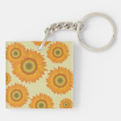 Retro Sonnenblumen Schlüsselanhänger (Rückseite)