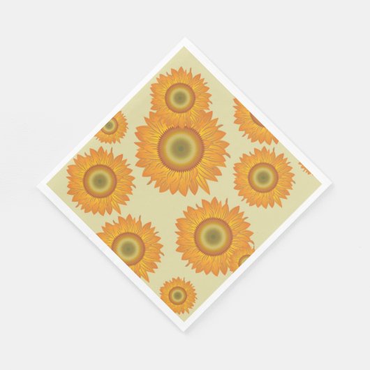 Retro Sonnenblumen Serviette (Ecke)