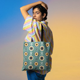 Retro-Sonnenblumen Tasche