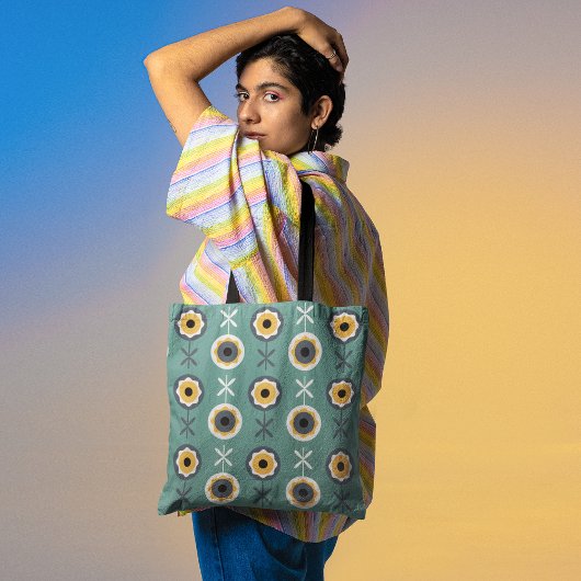 Retro-Sonnenblumen Tasche