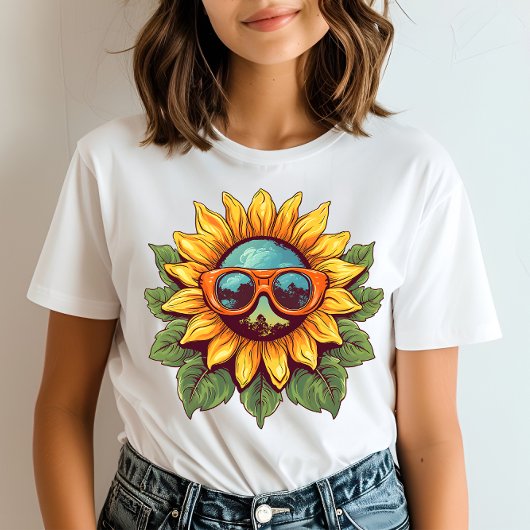 Retro-Sonnenblumenschirme T-Shirt