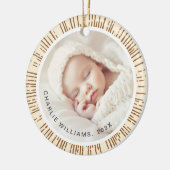 Retro-Sonnenbrasse, cremefarbenes Foto Keramik Ornament (Links)