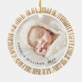 Retro-Sonnenbrasse, cremefarbenes Foto Keramik Ornament (Hinten)