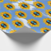Retro-Sonnenbrille auf Sonnenblume Geschenkpapier (Ecke)