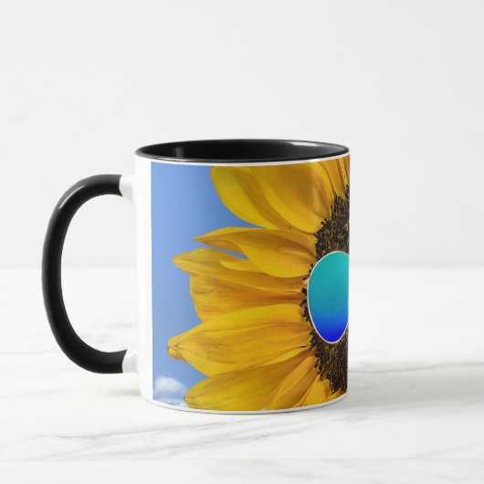 Retro-Sonnenbrille auf Sonnenblume Tasse (Links)